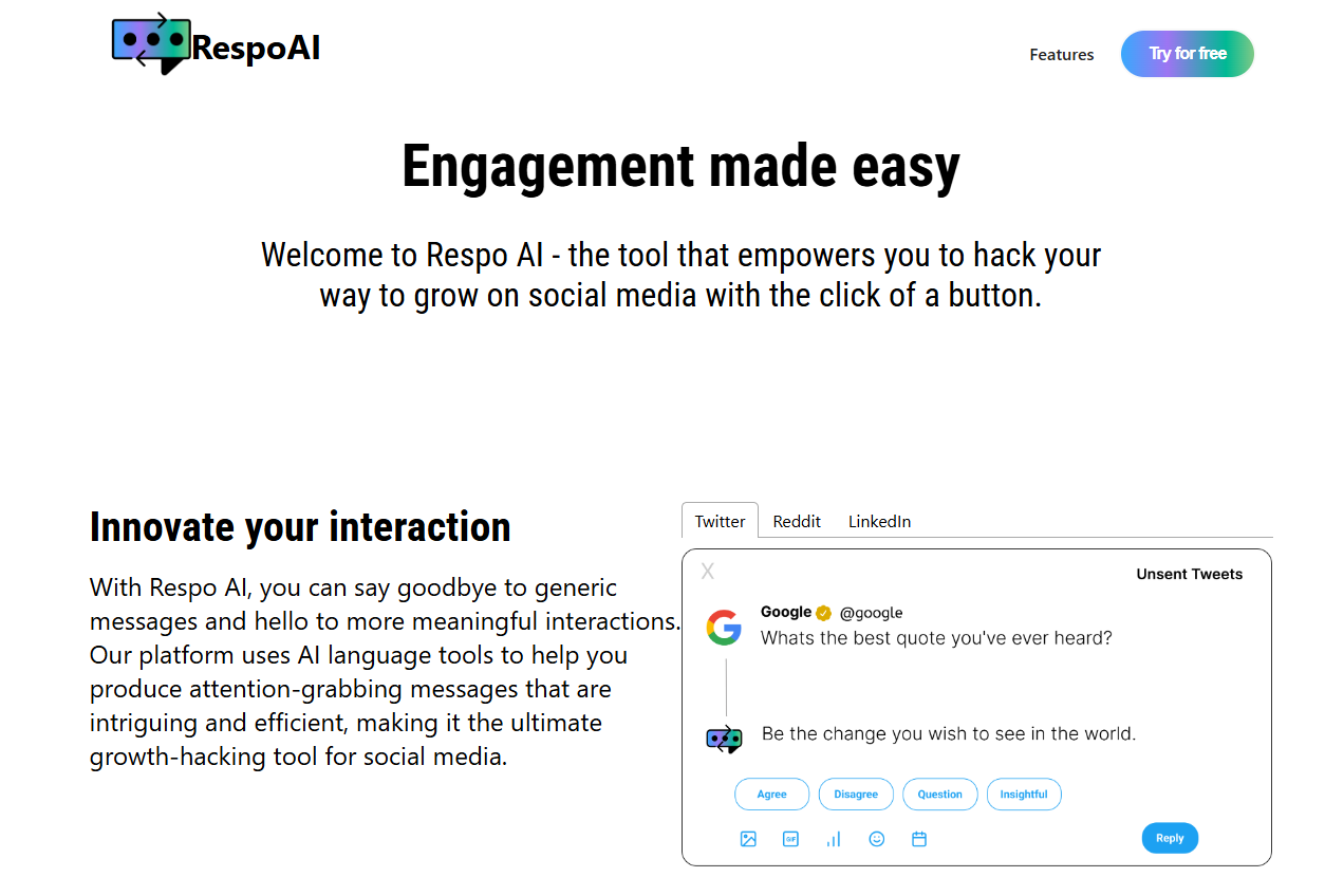 Respo AI Homepage