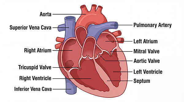 Anatomically Accurate Human Heart Cross-Section