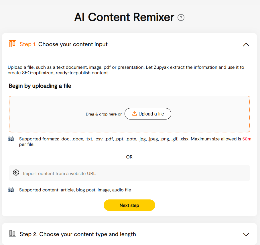 Zupyak AI Content Mixer