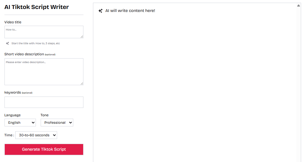 ScripAI TikTok Script Writer