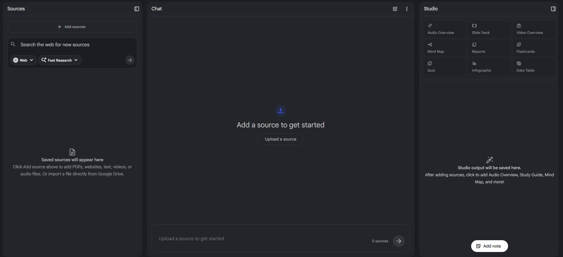 NotebookLM App Homepage