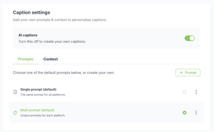 Vubli caption settings screen