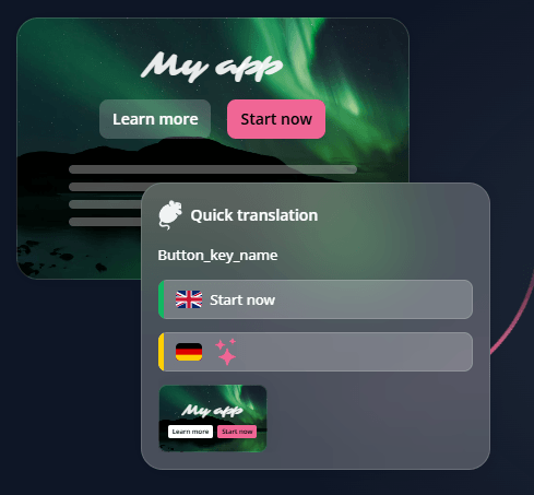 Tolgee quick translation overlay with screenshot context