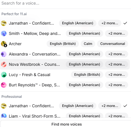 11AI Voice Library