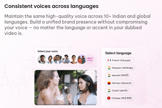 Dubverse.ai Consistent Voice Across Languages