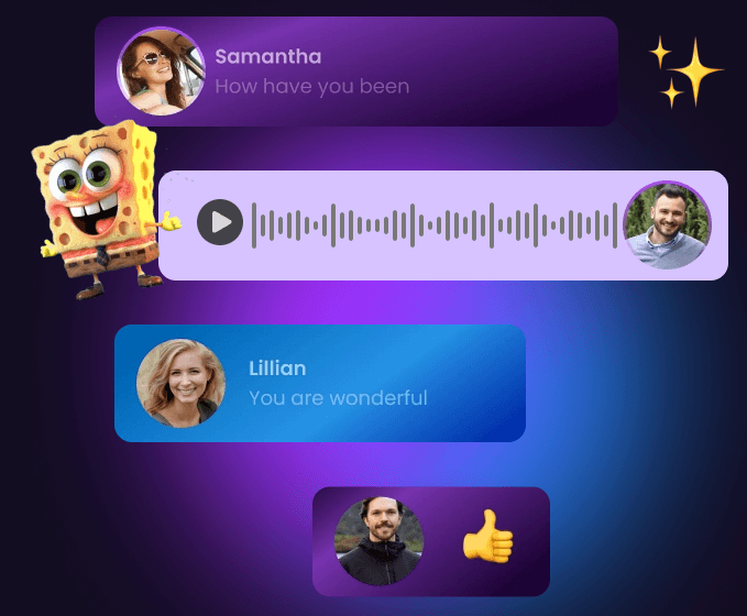 VoiceTrans character voice message conversation
