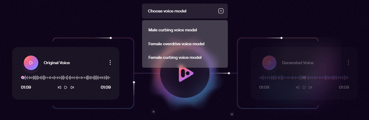 Revocalize AI voice clone model selection