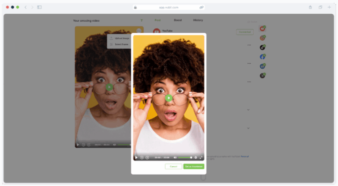 Vubli thumbnail selection workflow