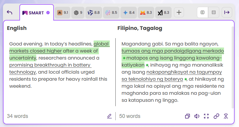 MachineTranslation.com Translation Sample