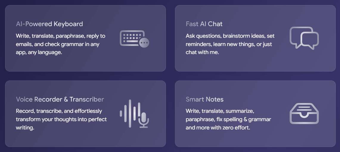 Auri.AI feature grid