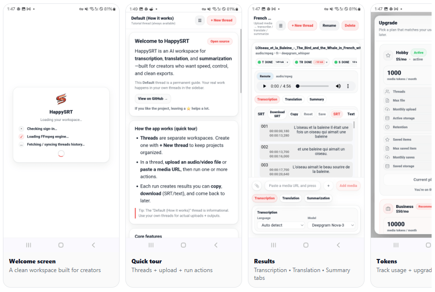 HappySRT Quick Preview
