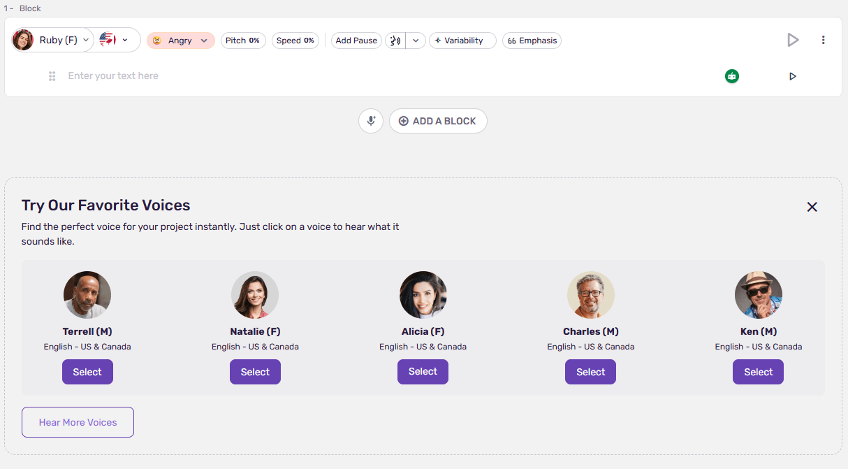 Murf Text-to-Speech Interface