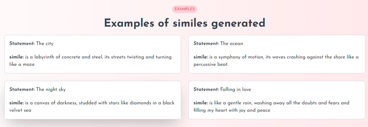 Analogenie Simile Generator Examples