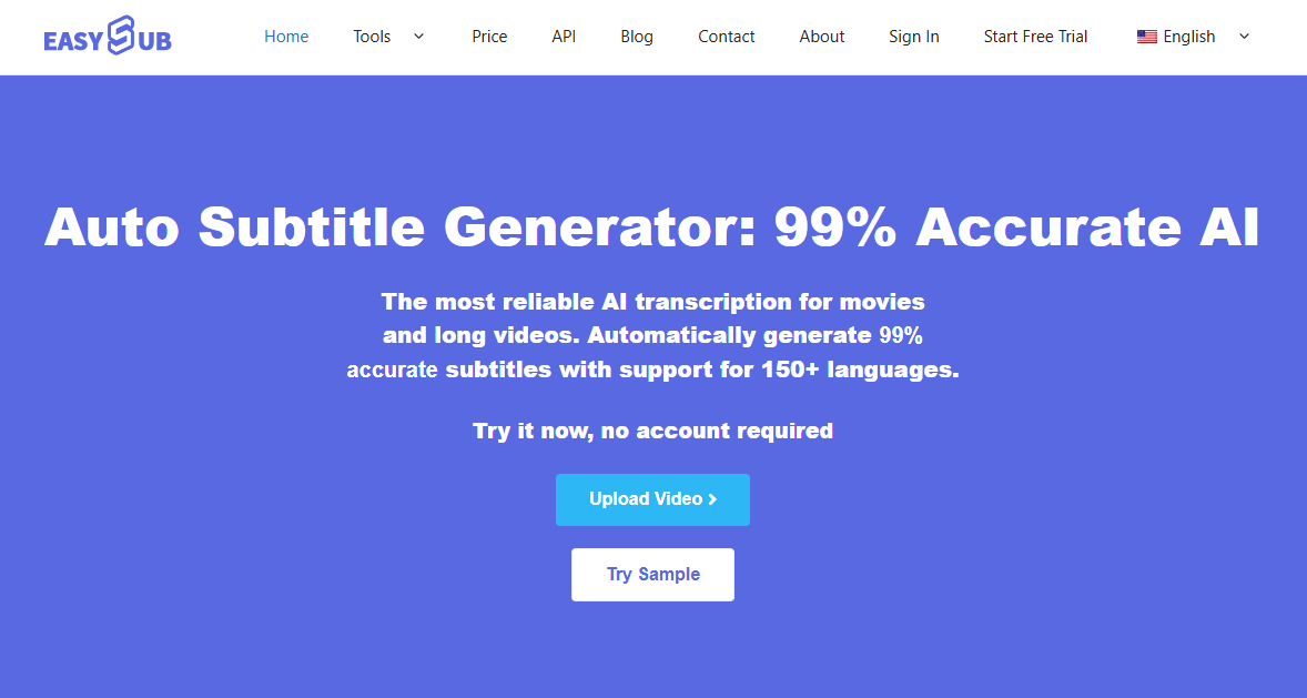 EasySub Homepage
