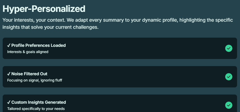 Sumly.ai Hyper-Personalized Summaries