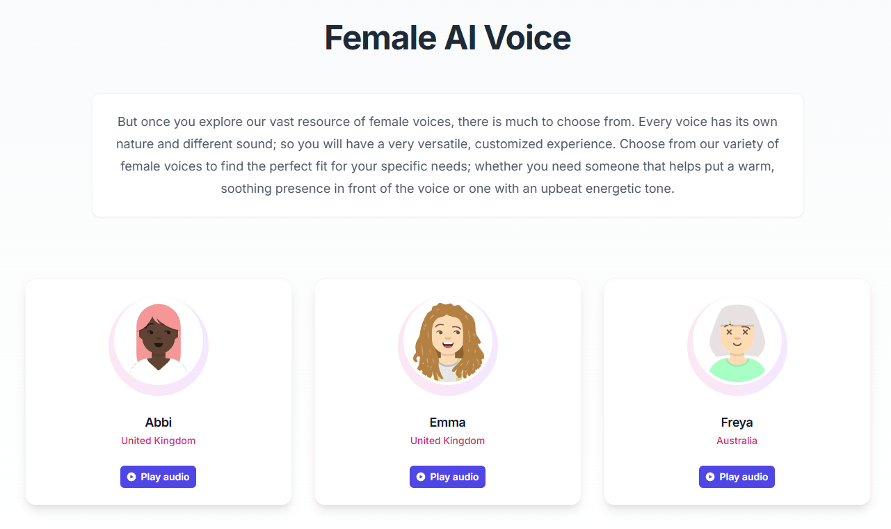 Voxify Female AI Voices