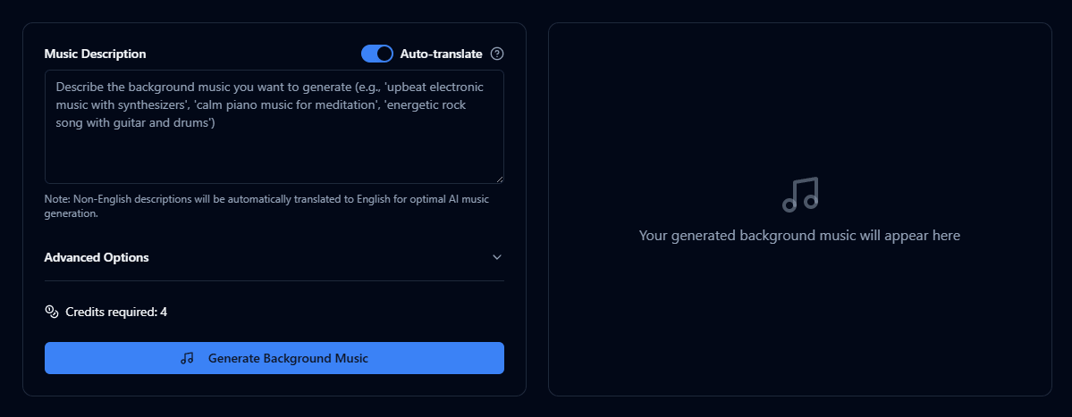 MM Audio Text-to-Background Music