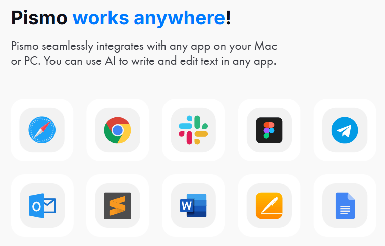 Pismo app integrations grid