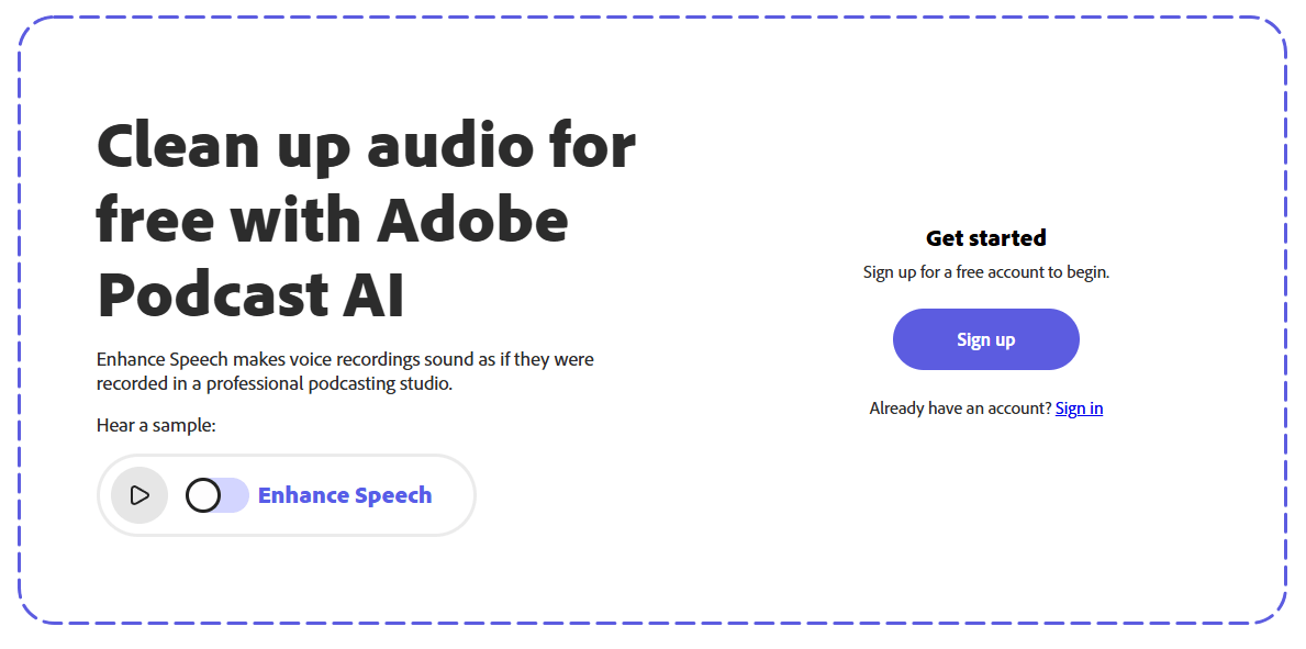 Adobe Podcast Enhance Speech
