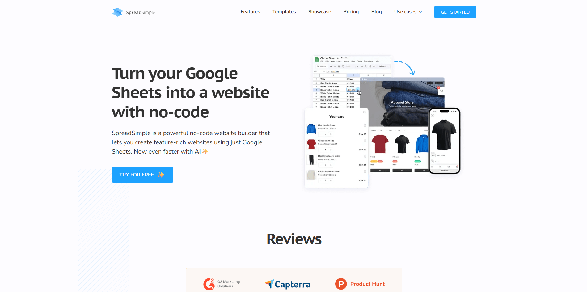 SpreadSimple Homepage