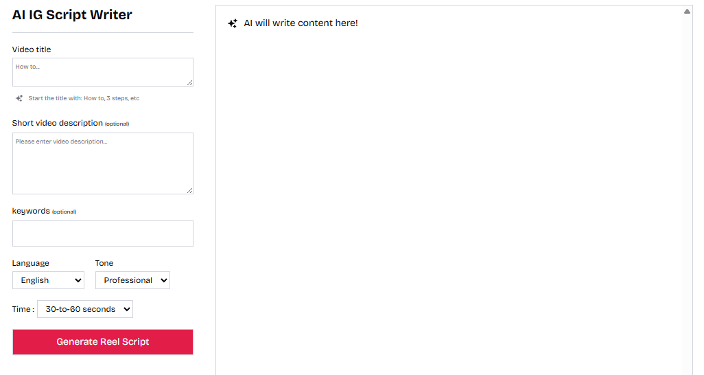 ScripAI Instagram Reel Script Writer