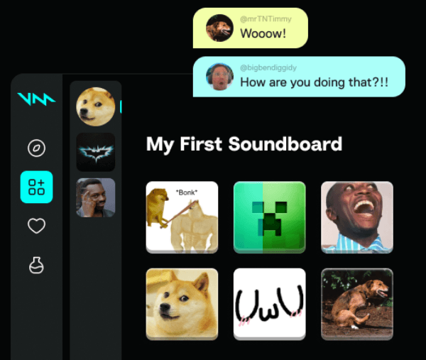 Voicemod soundboard screen