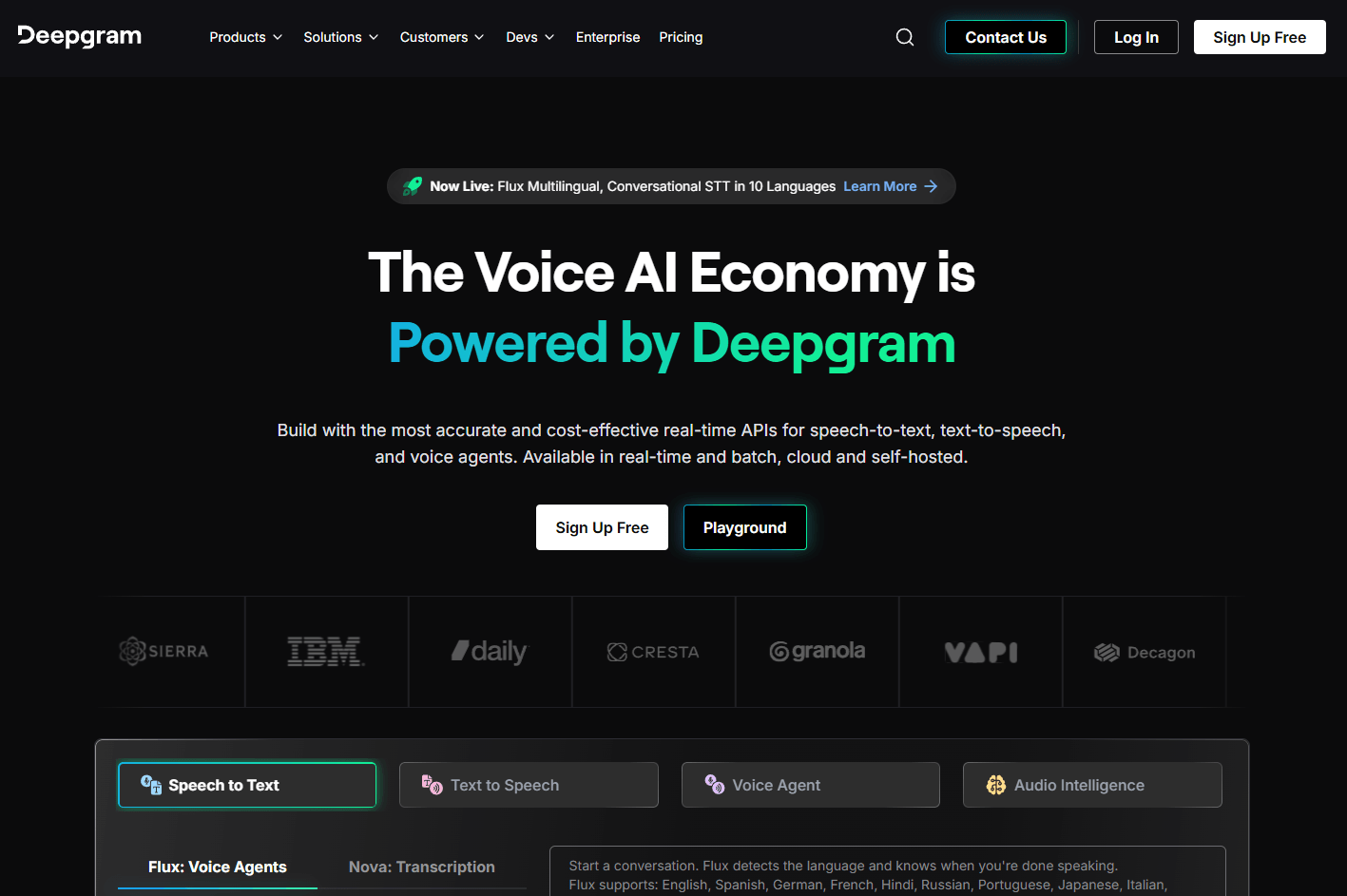 Deepgram Homepage