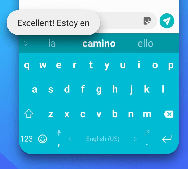 SwiftKey multilingual typing example