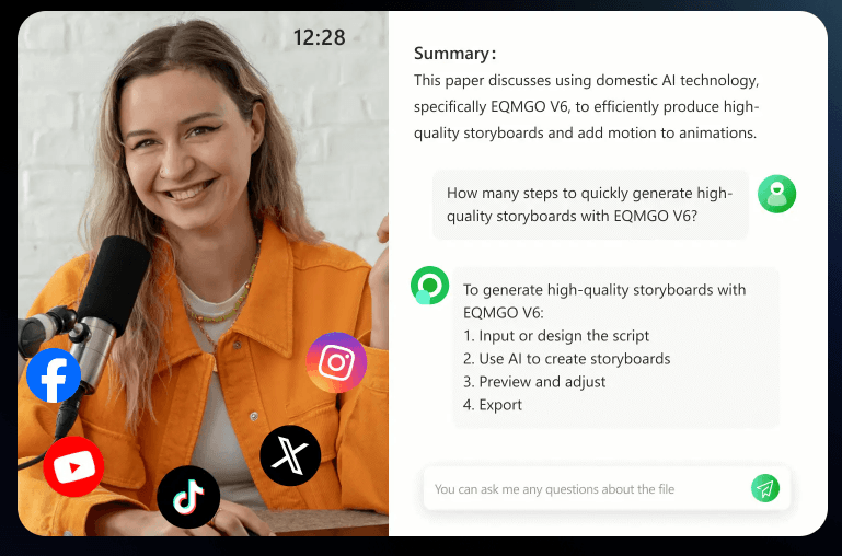 RecCloud audio summary and chat example