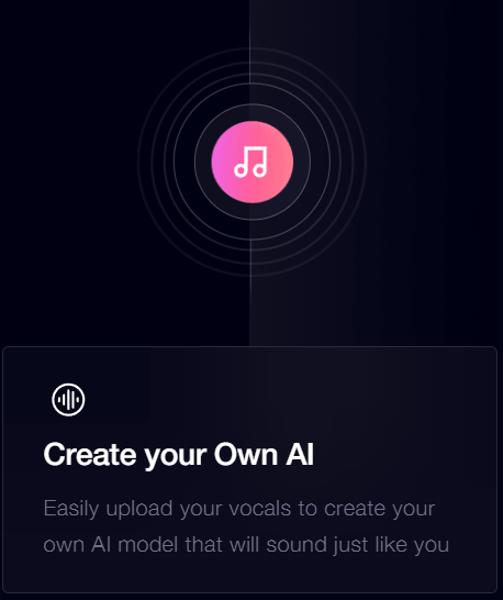 Musicfy create your own AI voice card
