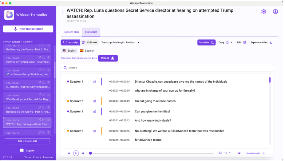 WhisperTranscribe Podcast Transcription