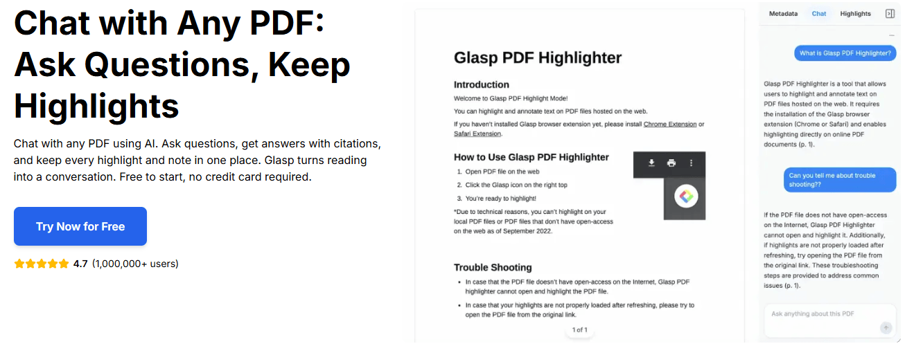 Glasp Chat with PDF
