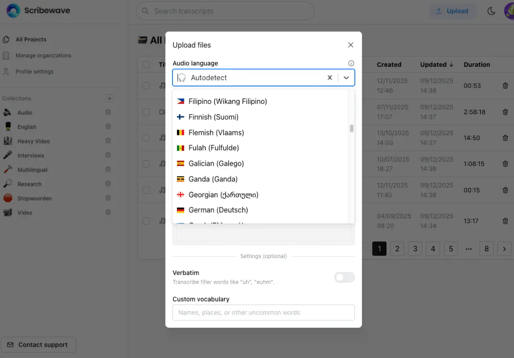 Scribewave Upload Step