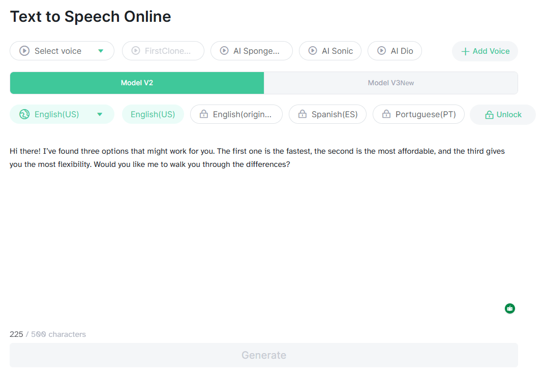 MyVocal.ai Text to Speech