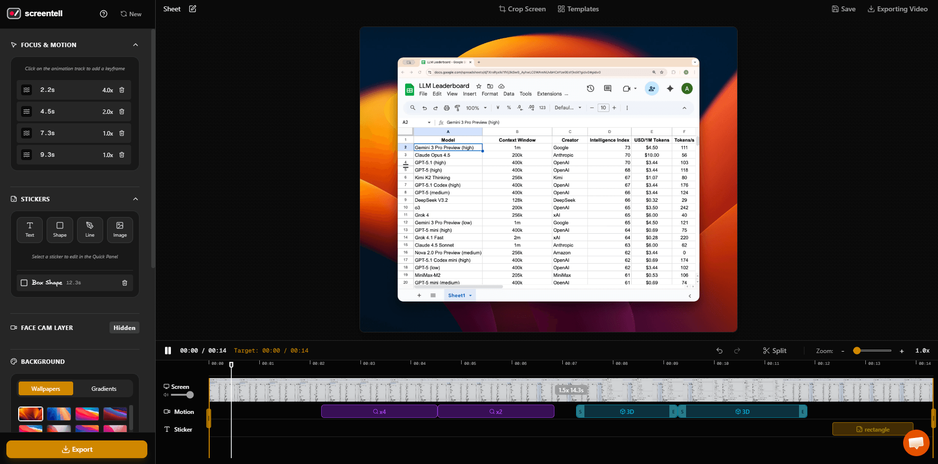 Screentell Editor