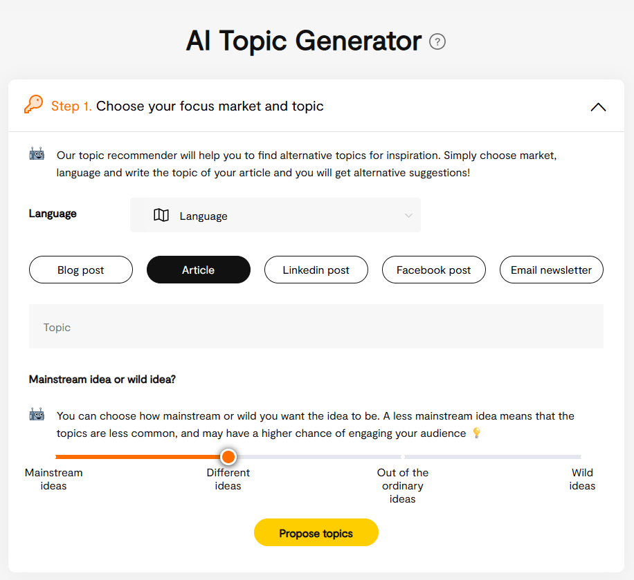 Zupyak AI Topic Generator