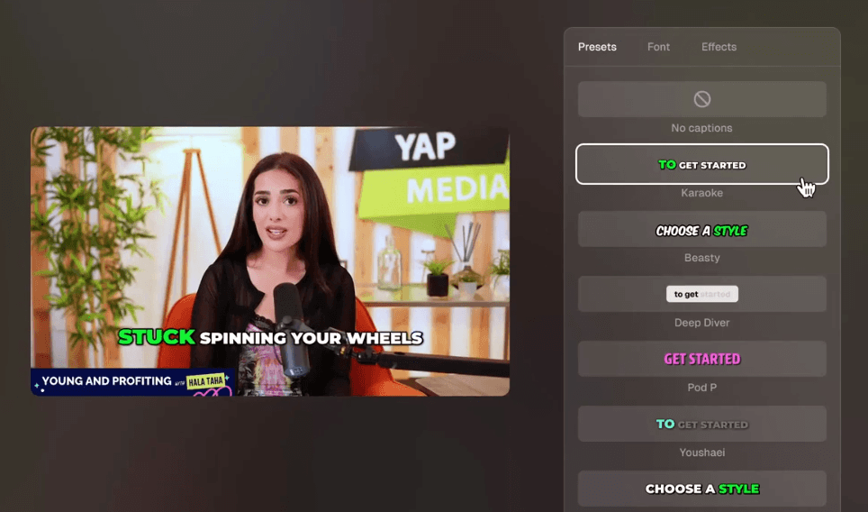 OpusClip Subtitle Styles