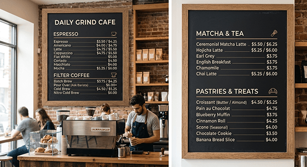 Restaurant Menu Board