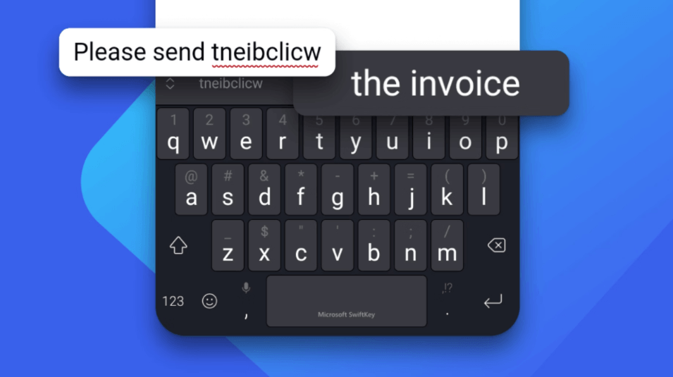 SwiftKey autocorrect suggestion example