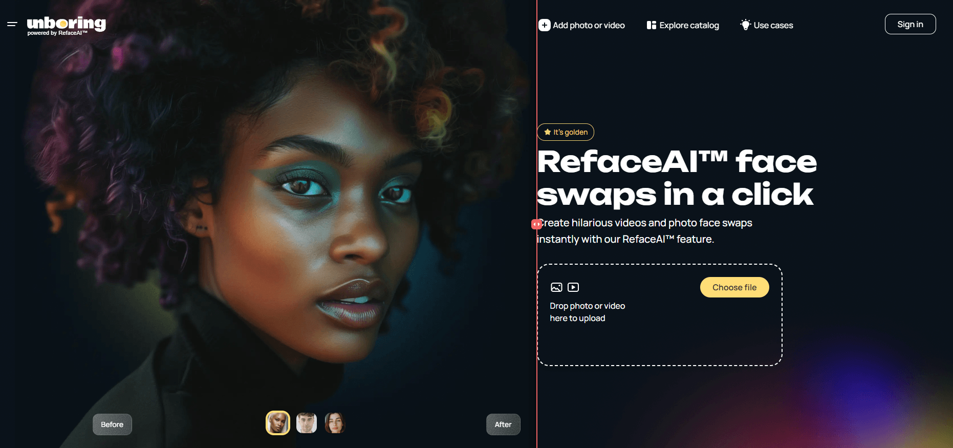 Reface Face Swap Homepage