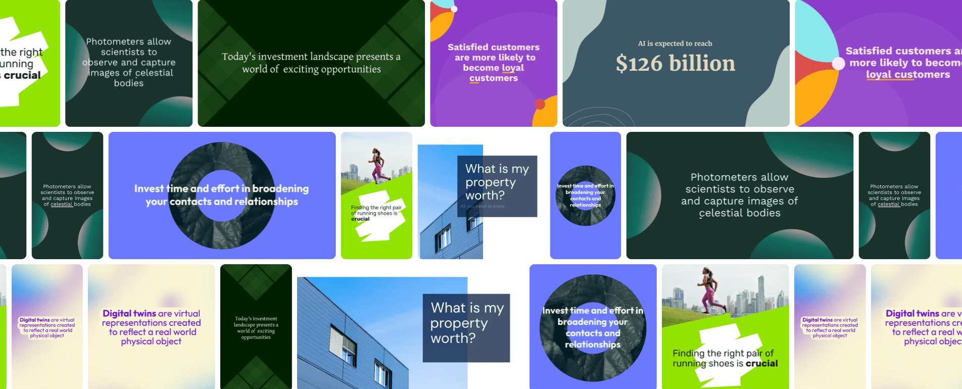 Lumen5 sample video template collage