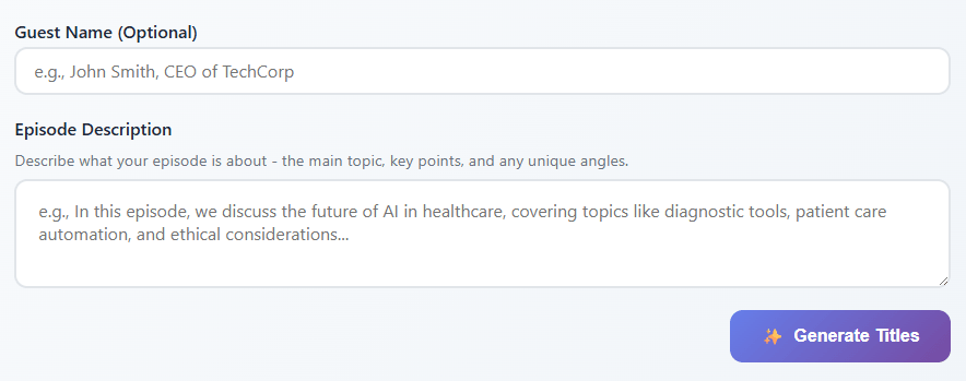 WhisperTranscribe Podcast Episode Title Generator