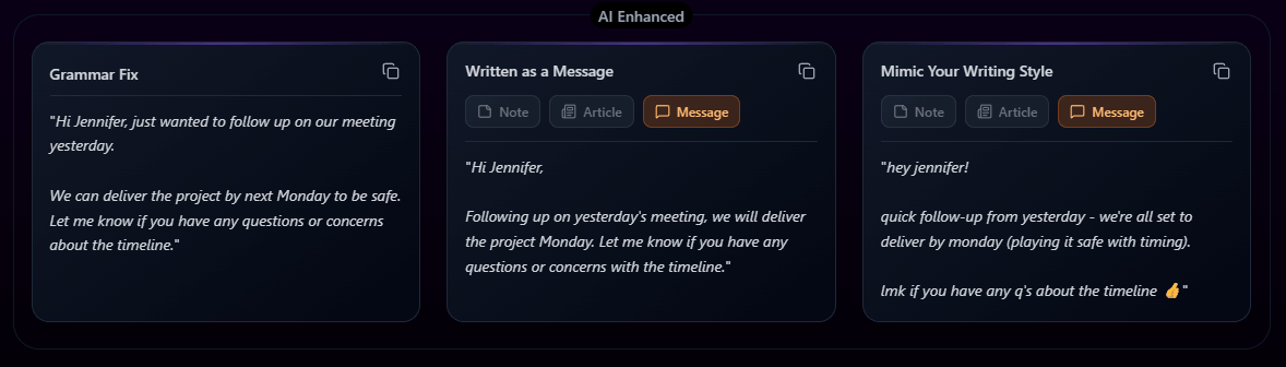 RambleFix AI-Enhanced Transcriptions