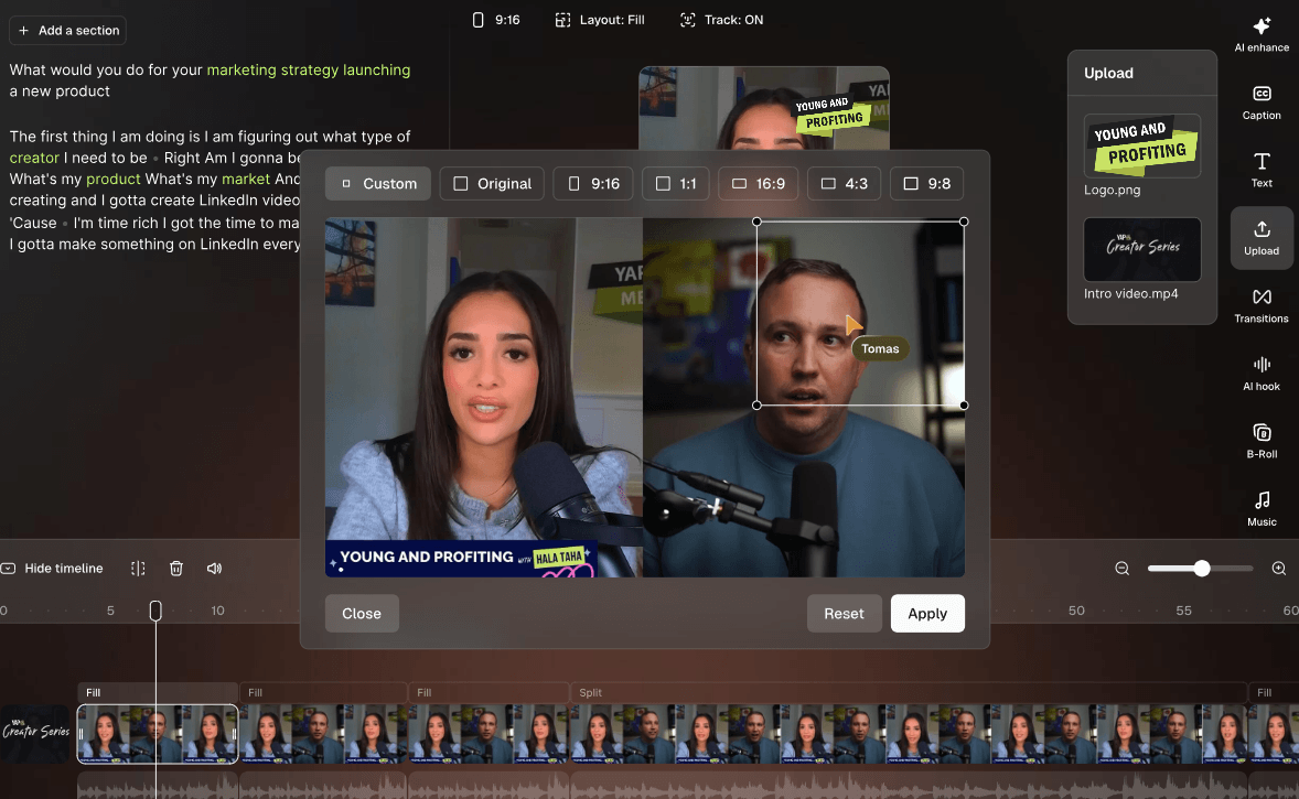 OpusClip AI Editor