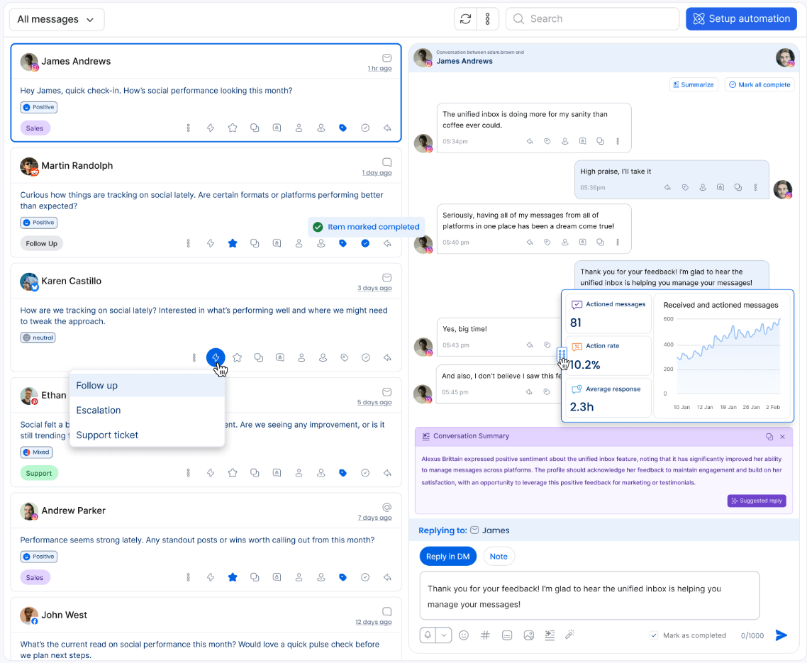 Vista Social Inbox Management