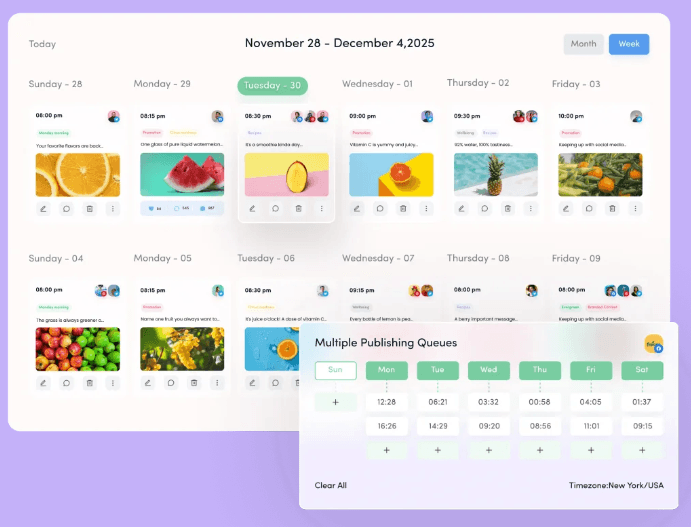 ContentStudio Publishing and Scheduling Calendar