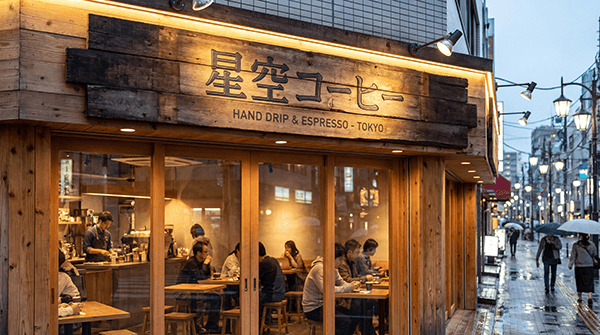 Japanese Cafe Signage Mockup