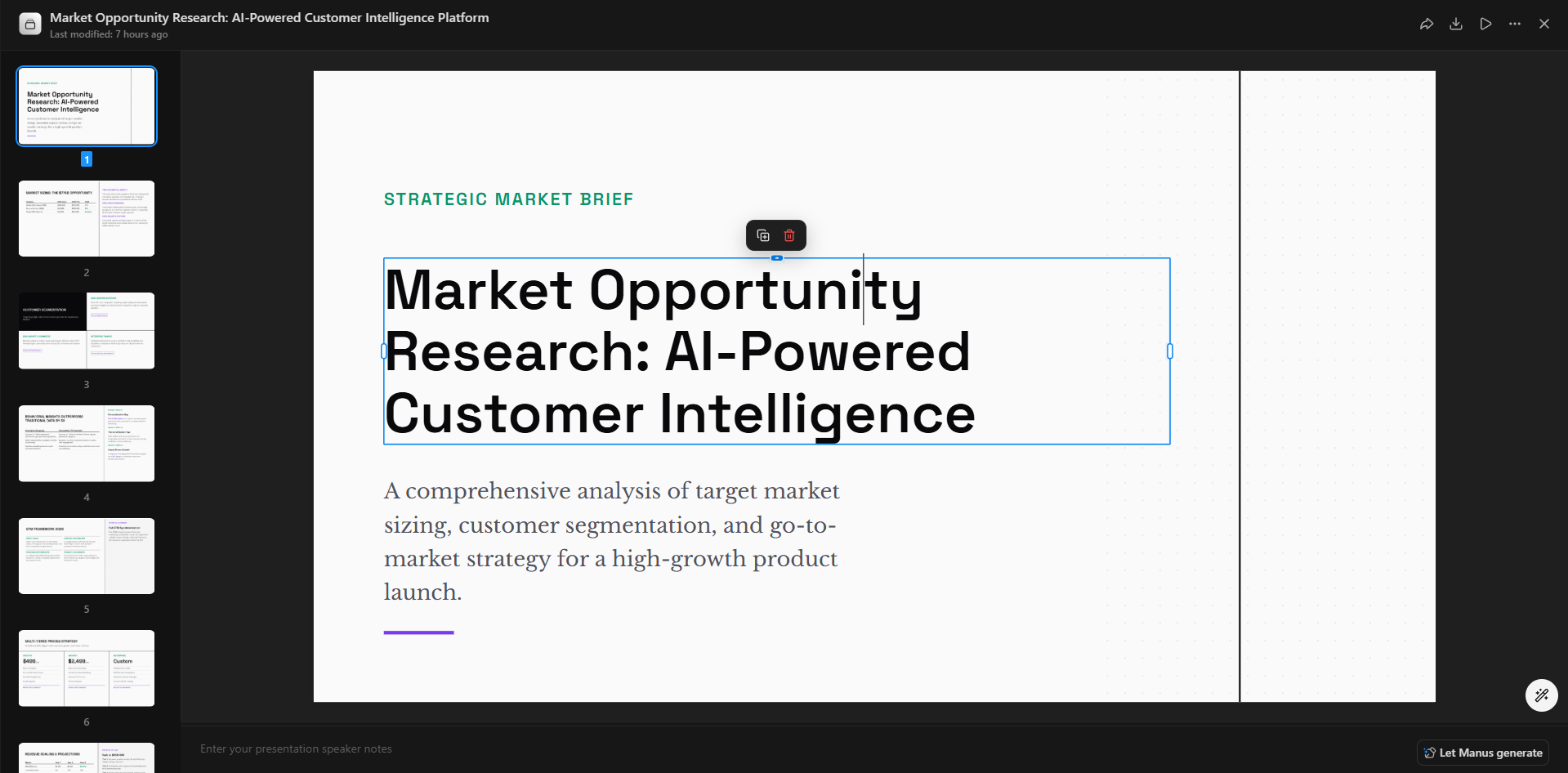 Manus Sample Slides Presentation