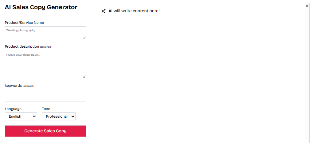 ScripAI Sales Copy Generator