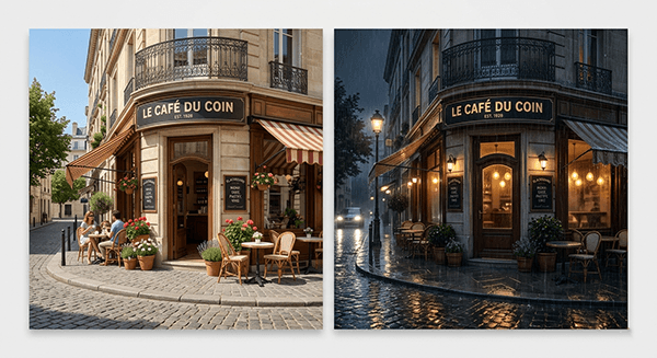 Day-to-Night Cafe Exterior